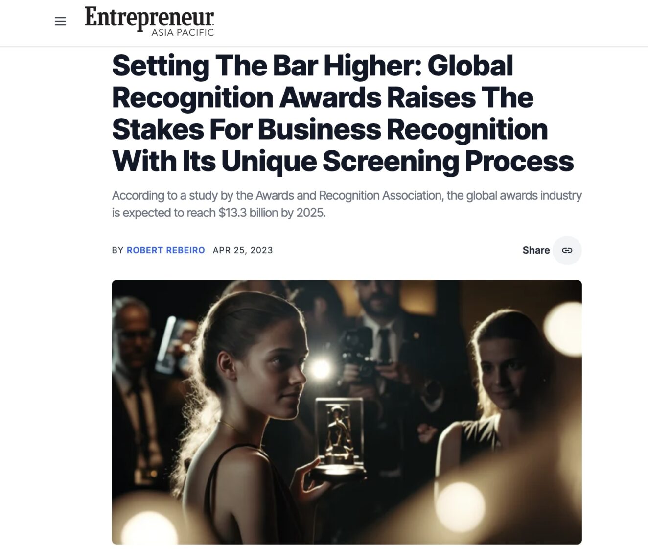 Global Recognition Awards on Entrepreneur.com