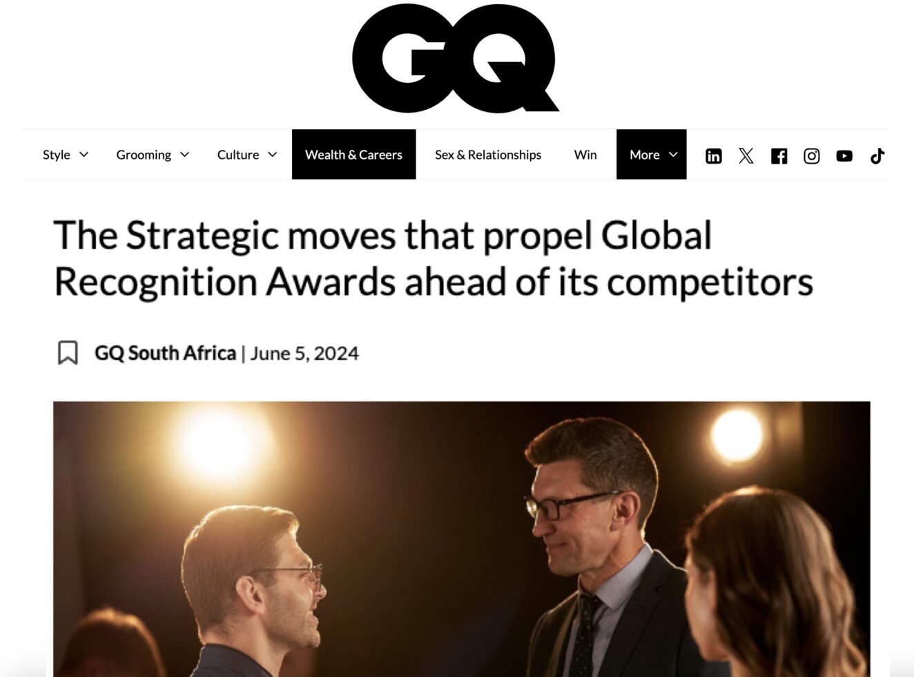 Global Recognition Awards on GQ courtesy of Baden Bower